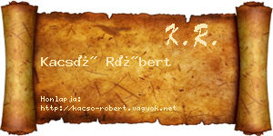 Kacsó Róbert névjegykártya