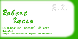 robert kacso business card